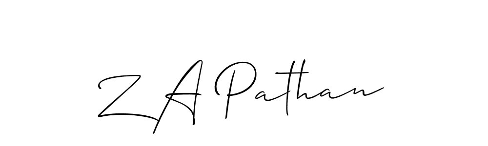 Similarly Allison_Script is the best handwritten signature design. Signature creator online .You can use it as an online autograph creator for name Z A Pathan. Z A Pathan signature style 2 images and pictures png