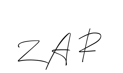 Z A R stylish signature style. Best Handwritten Sign (Allison_Script) for my name. Handwritten Signature Collection Ideas for my name Z A R. Z A R signature style 2 images and pictures png