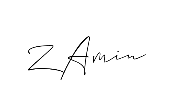 How to Draw Z Amin signature style? Allison_Script is a latest design signature styles for name Z Amin. Z Amin signature style 2 images and pictures png