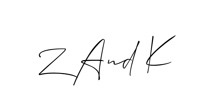 Make a beautiful signature design for name Z And K. Use this online signature maker to create a handwritten signature for free. Z And K signature style 2 images and pictures png