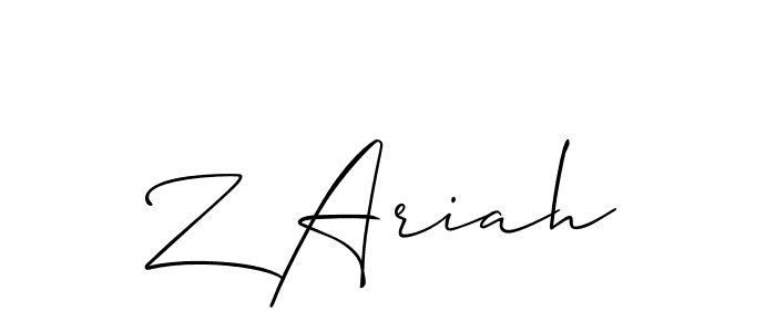 Z Ariah stylish signature style. Best Handwritten Sign (Allison_Script) for my name. Handwritten Signature Collection Ideas for my name Z Ariah. Z Ariah signature style 2 images and pictures png