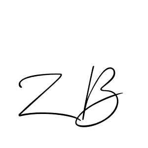 Design your own signature with our free online signature maker. With this signature software, you can create a handwritten (Allison_Script) signature for name Z B. Z B signature style 2 images and pictures png