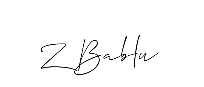 It looks lik you need a new signature style for name Z Bablu. Design unique handwritten (Allison_Script) signature with our free signature maker in just a few clicks. Z Bablu signature style 2 images and pictures png