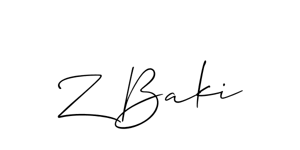 Also we have Z Baki name is the best signature style. Create professional handwritten signature collection using Allison_Script autograph style. Z Baki signature style 2 images and pictures png