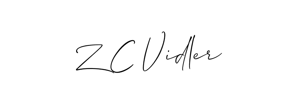 Also we have Z C Vidler name is the best signature style. Create professional handwritten signature collection using Allison_Script autograph style. Z C Vidler signature style 2 images and pictures png