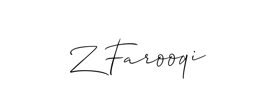 Allison_Script is a professional signature style that is perfect for those who want to add a touch of class to their signature. It is also a great choice for those who want to make their signature more unique. Get Z Farooqi name to fancy signature for free. Z Farooqi signature style 2 images and pictures png