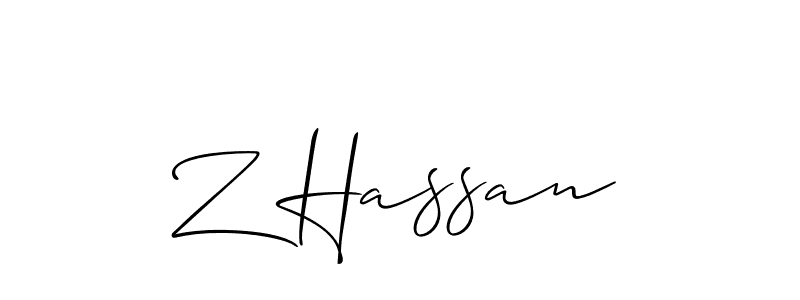 Z Hassan stylish signature style. Best Handwritten Sign (Allison_Script) for my name. Handwritten Signature Collection Ideas for my name Z Hassan. Z Hassan signature style 2 images and pictures png