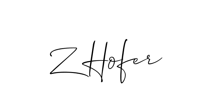 Use a signature maker to create a handwritten signature online. With this signature software, you can design (Allison_Script) your own signature for name Z Hofer. Z Hofer signature style 2 images and pictures png