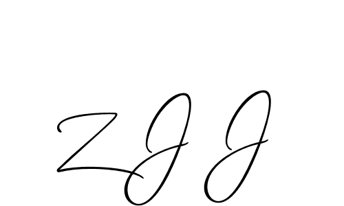 Allison_Script is a professional signature style that is perfect for those who want to add a touch of class to their signature. It is also a great choice for those who want to make their signature more unique. Get Z J J name to fancy signature for free. Z J J signature style 2 images and pictures png