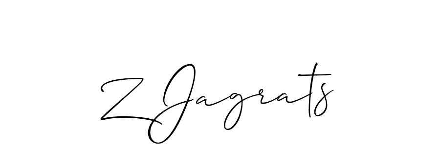 Make a beautiful signature design for name Z Jagrats. With this signature (Allison_Script) style, you can create a handwritten signature for free. Z Jagrats signature style 2 images and pictures png