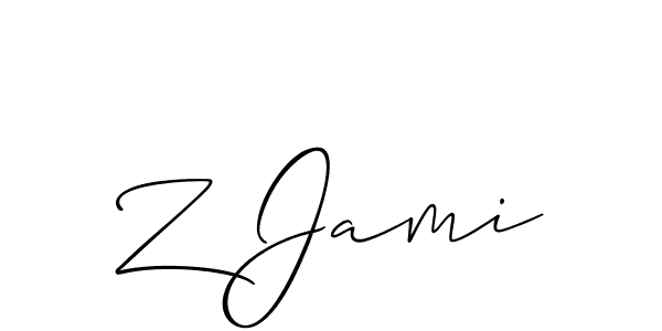Z Jami stylish signature style. Best Handwritten Sign (Allison_Script) for my name. Handwritten Signature Collection Ideas for my name Z Jami. Z Jami signature style 2 images and pictures png