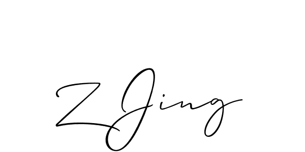 How to Draw Z Jing signature style? Allison_Script is a latest design signature styles for name Z Jing. Z Jing signature style 2 images and pictures png