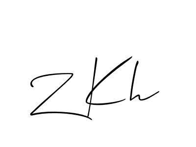 You can use this online signature creator to create a handwritten signature for the name Z Kh. This is the best online autograph maker. Z Kh signature style 2 images and pictures png