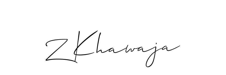 It looks lik you need a new signature style for name Z Khawaja. Design unique handwritten (Allison_Script) signature with our free signature maker in just a few clicks. Z Khawaja signature style 2 images and pictures png