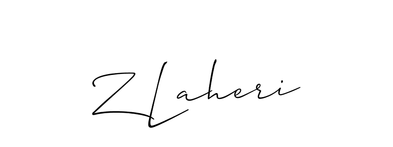 How to make Z Laheri signature? Allison_Script is a professional autograph style. Create handwritten signature for Z Laheri name. Z Laheri signature style 2 images and pictures png