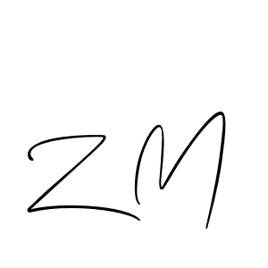 You should practise on your own different ways (Allison_Script) to write your name (Z M) in signature. don't let someone else do it for you. Z M signature style 2 images and pictures png