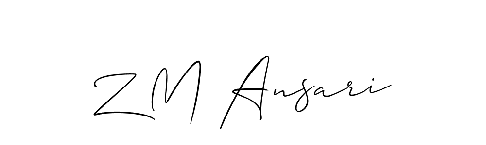 Also You can easily find your signature by using the search form. We will create Z M Ansari name handwritten signature images for you free of cost using Allison_Script sign style. Z M Ansari signature style 2 images and pictures png