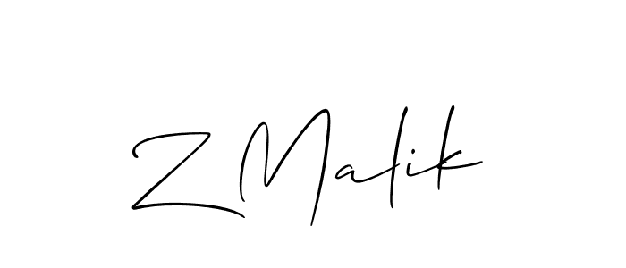 Allison_Script is a professional signature style that is perfect for those who want to add a touch of class to their signature. It is also a great choice for those who want to make their signature more unique. Get Z Malik name to fancy signature for free. Z Malik signature style 2 images and pictures png