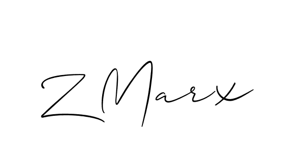 It looks lik you need a new signature style for name Z Marx. Design unique handwritten (Allison_Script) signature with our free signature maker in just a few clicks. Z Marx signature style 2 images and pictures png