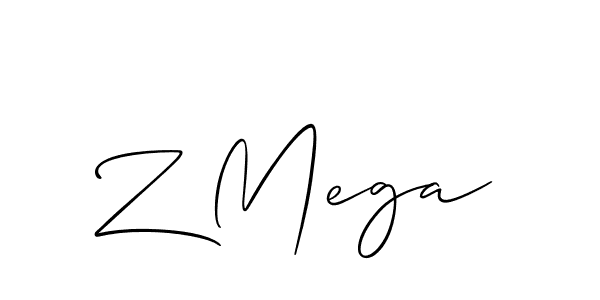 The best way (Allison_Script) to make a short signature is to pick only two or three words in your name. The name Z Mega include a total of six letters. For converting this name. Z Mega signature style 2 images and pictures png