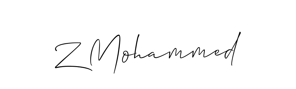 Make a beautiful signature design for name Z Mohammed. With this signature (Allison_Script) style, you can create a handwritten signature for free. Z Mohammed signature style 2 images and pictures png