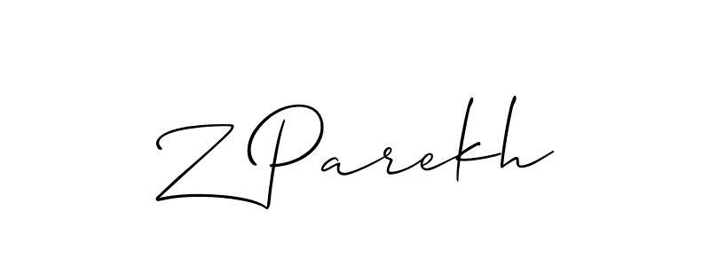 Make a beautiful signature design for name Z Parekh. Use this online signature maker to create a handwritten signature for free. Z Parekh signature style 2 images and pictures png