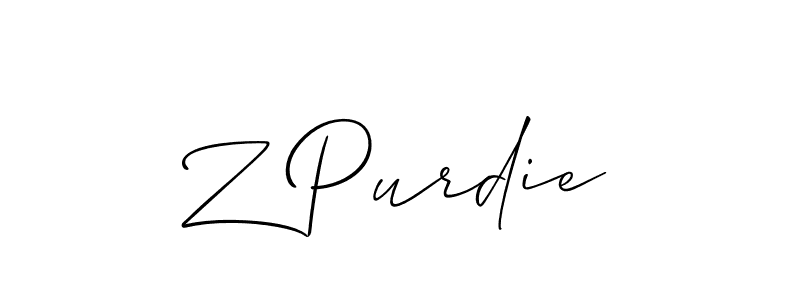 Make a short Z Purdie signature style. Manage your documents anywhere anytime using Allison_Script. Create and add eSignatures, submit forms, share and send files easily. Z Purdie signature style 2 images and pictures png