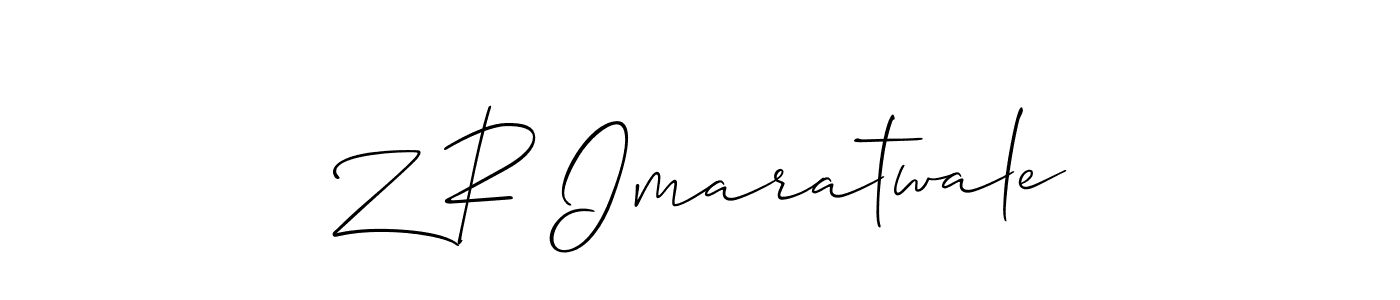if you are searching for the best signature style for your name Z R Imaratwale. so please give up your signature search. here we have designed multiple signature styles  using Allison_Script. Z R Imaratwale signature style 2 images and pictures png