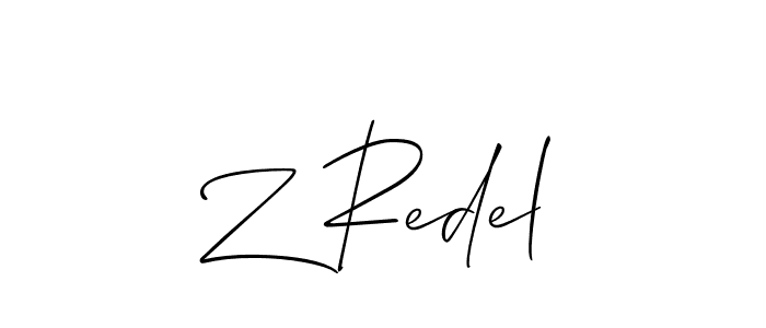 How to make Z Redel name signature. Use Allison_Script style for creating short signs online. This is the latest handwritten sign. Z Redel signature style 2 images and pictures png