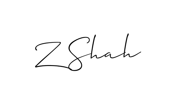 How to make Z Shah signature? Allison_Script is a professional autograph style. Create handwritten signature for Z Shah name. Z Shah signature style 2 images and pictures png