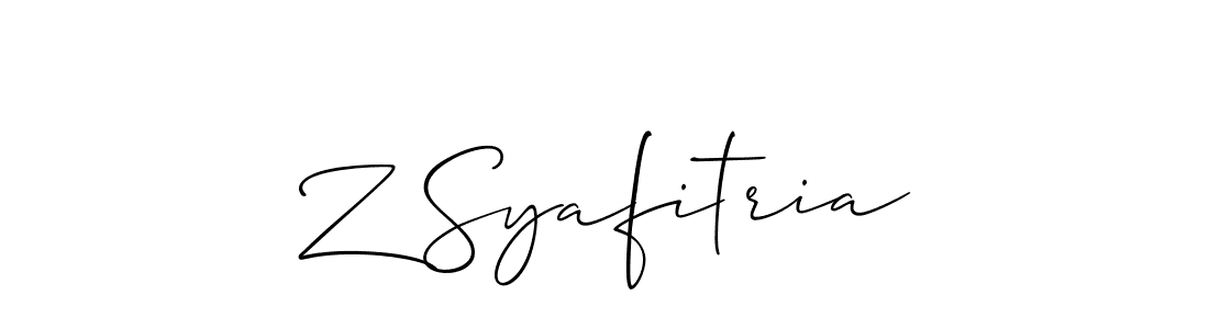 Z Syafitria stylish signature style. Best Handwritten Sign (Allison_Script) for my name. Handwritten Signature Collection Ideas for my name Z Syafitria. Z Syafitria signature style 2 images and pictures png