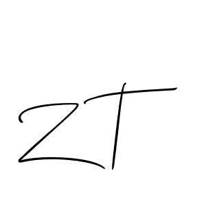 How to make Z T signature? Allison_Script is a professional autograph style. Create handwritten signature for Z T name. Z T signature style 2 images and pictures png