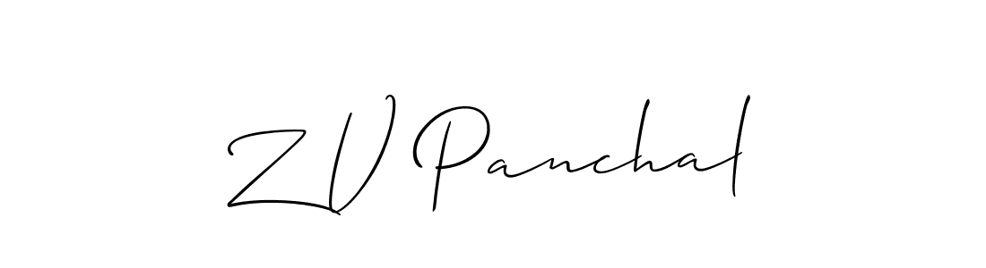 Best and Professional Signature Style for Z V Panchal. Allison_Script Best Signature Style Collection. Z V Panchal signature style 2 images and pictures png