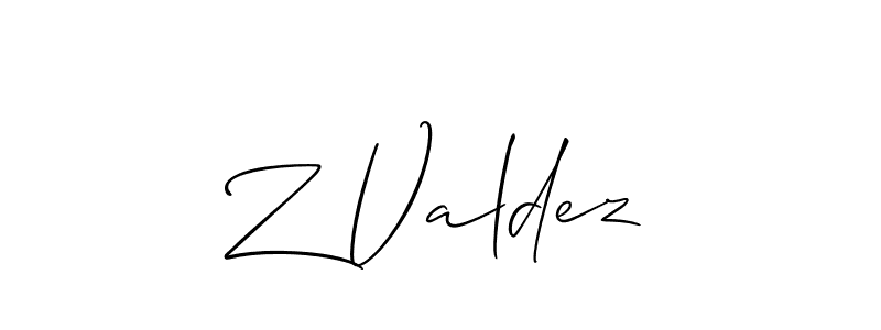 Allison_Script is a professional signature style that is perfect for those who want to add a touch of class to their signature. It is also a great choice for those who want to make their signature more unique. Get Z Valdez name to fancy signature for free. Z Valdez signature style 2 images and pictures png