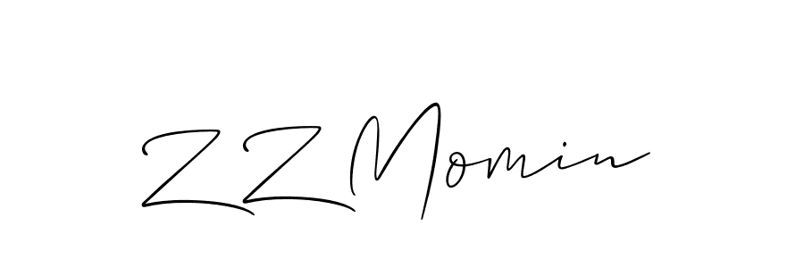 Also we have Z Z Momin name is the best signature style. Create professional handwritten signature collection using Allison_Script autograph style. Z Z Momin signature style 2 images and pictures png