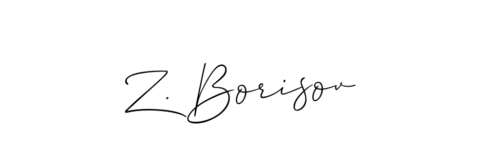 Allison_Script is a professional signature style that is perfect for those who want to add a touch of class to their signature. It is also a great choice for those who want to make their signature more unique. Get Z. Borisov name to fancy signature for free. Z. Borisov signature style 2 images and pictures png