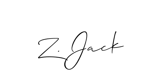 How to make Z. Jack signature? Allison_Script is a professional autograph style. Create handwritten signature for Z. Jack name. Z. Jack signature style 2 images and pictures png