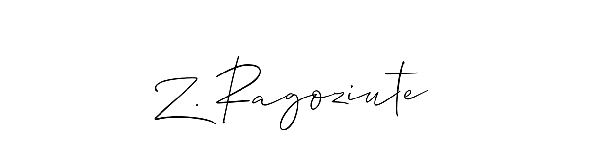 Z. Ragoziute stylish signature style. Best Handwritten Sign (Allison_Script) for my name. Handwritten Signature Collection Ideas for my name Z. Ragoziute. Z. Ragoziute signature style 2 images and pictures png