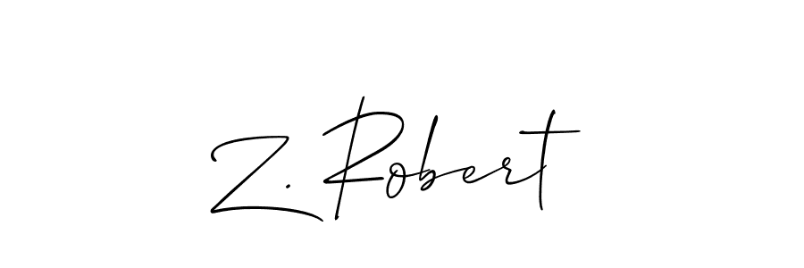 Design your own signature with our free online signature maker. With this signature software, you can create a handwritten (Allison_Script) signature for name Z. Robert. Z. Robert signature style 2 images and pictures png