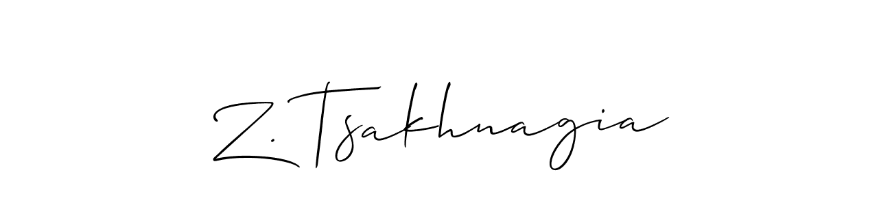 Similarly Allison_Script is the best handwritten signature design. Signature creator online .You can use it as an online autograph creator for name Z. Tsakhnagia. Z. Tsakhnagia signature style 2 images and pictures png