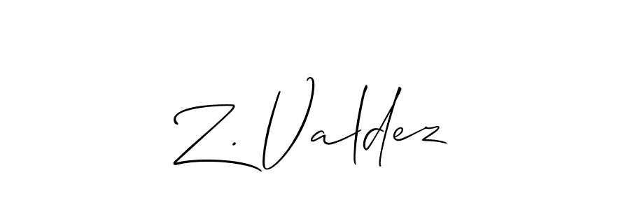 Z. Valdez stylish signature style. Best Handwritten Sign (Allison_Script) for my name. Handwritten Signature Collection Ideas for my name Z. Valdez. Z. Valdez signature style 2 images and pictures png