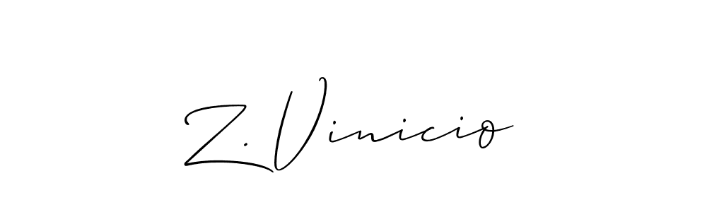 It looks lik you need a new signature style for name Z. Vinicio. Design unique handwritten (Allison_Script) signature with our free signature maker in just a few clicks. Z. Vinicio signature style 2 images and pictures png