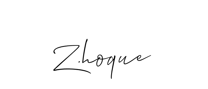 It looks lik you need a new signature style for name Z.hoque. Design unique handwritten (Allison_Script) signature with our free signature maker in just a few clicks. Z.hoque signature style 2 images and pictures png