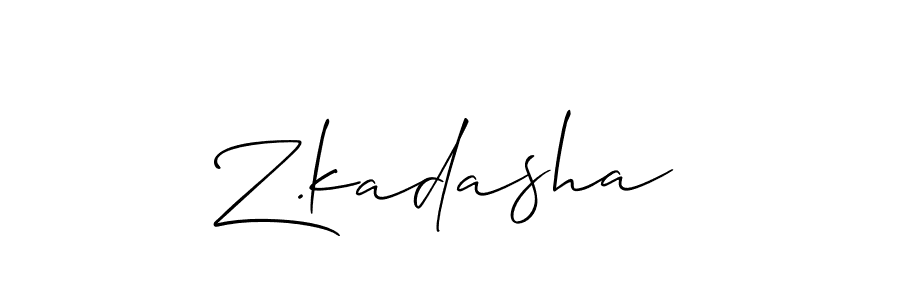 Z.kadasha stylish signature style. Best Handwritten Sign (Allison_Script) for my name. Handwritten Signature Collection Ideas for my name Z.kadasha. Z.kadasha signature style 2 images and pictures png