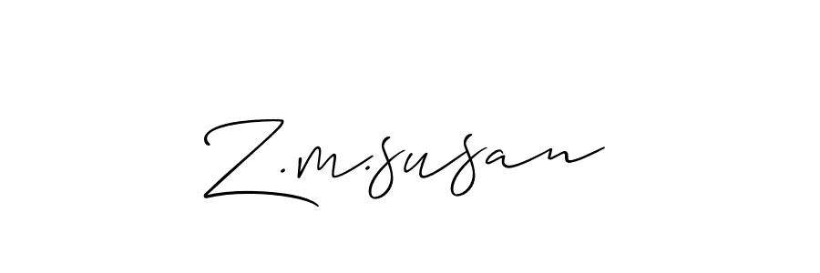 Also You can easily find your signature by using the search form. We will create Z.m.susan name handwritten signature images for you free of cost using Allison_Script sign style. Z.m.susan signature style 2 images and pictures png