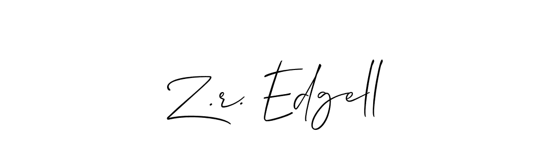 if you are searching for the best signature style for your name Z.r. Edgell. so please give up your signature search. here we have designed multiple signature styles  using Allison_Script. Z.r. Edgell signature style 2 images and pictures png