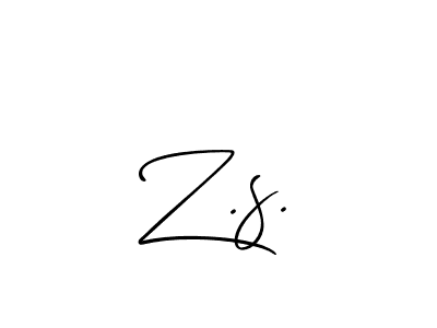 Make a beautiful signature design for name Z.s.. With this signature (Allison_Script) style, you can create a handwritten signature for free. Z.s. signature style 2 images and pictures png