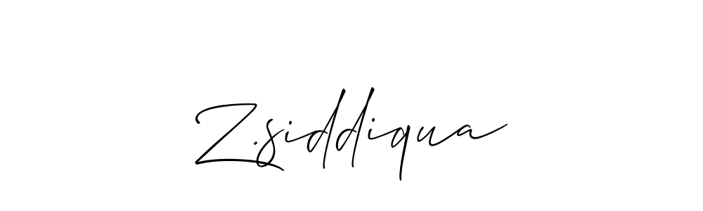 Design your own signature with our free online signature maker. With this signature software, you can create a handwritten (Allison_Script) signature for name Z.siddiqua. Z.siddiqua signature style 2 images and pictures png