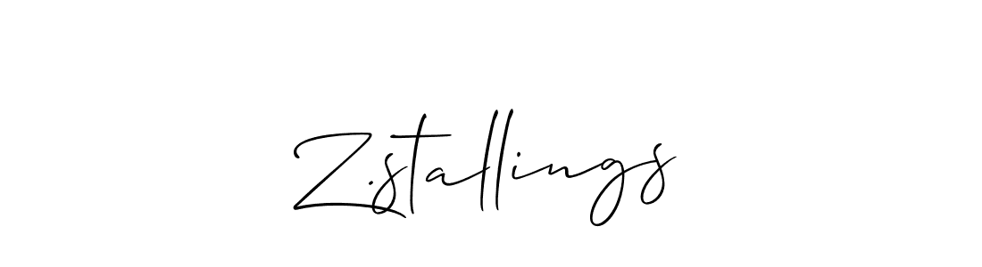 How to make Z.stallings name signature. Use Allison_Script style for creating short signs online. This is the latest handwritten sign. Z.stallings signature style 2 images and pictures png