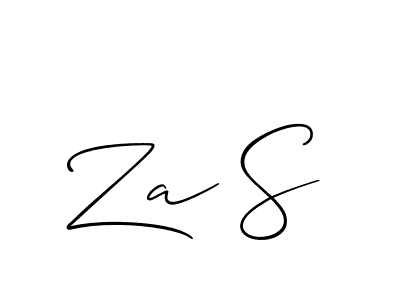 Allison_Script is a professional signature style that is perfect for those who want to add a touch of class to their signature. It is also a great choice for those who want to make their signature more unique. Get Za S name to fancy signature for free. Za S signature style 2 images and pictures png